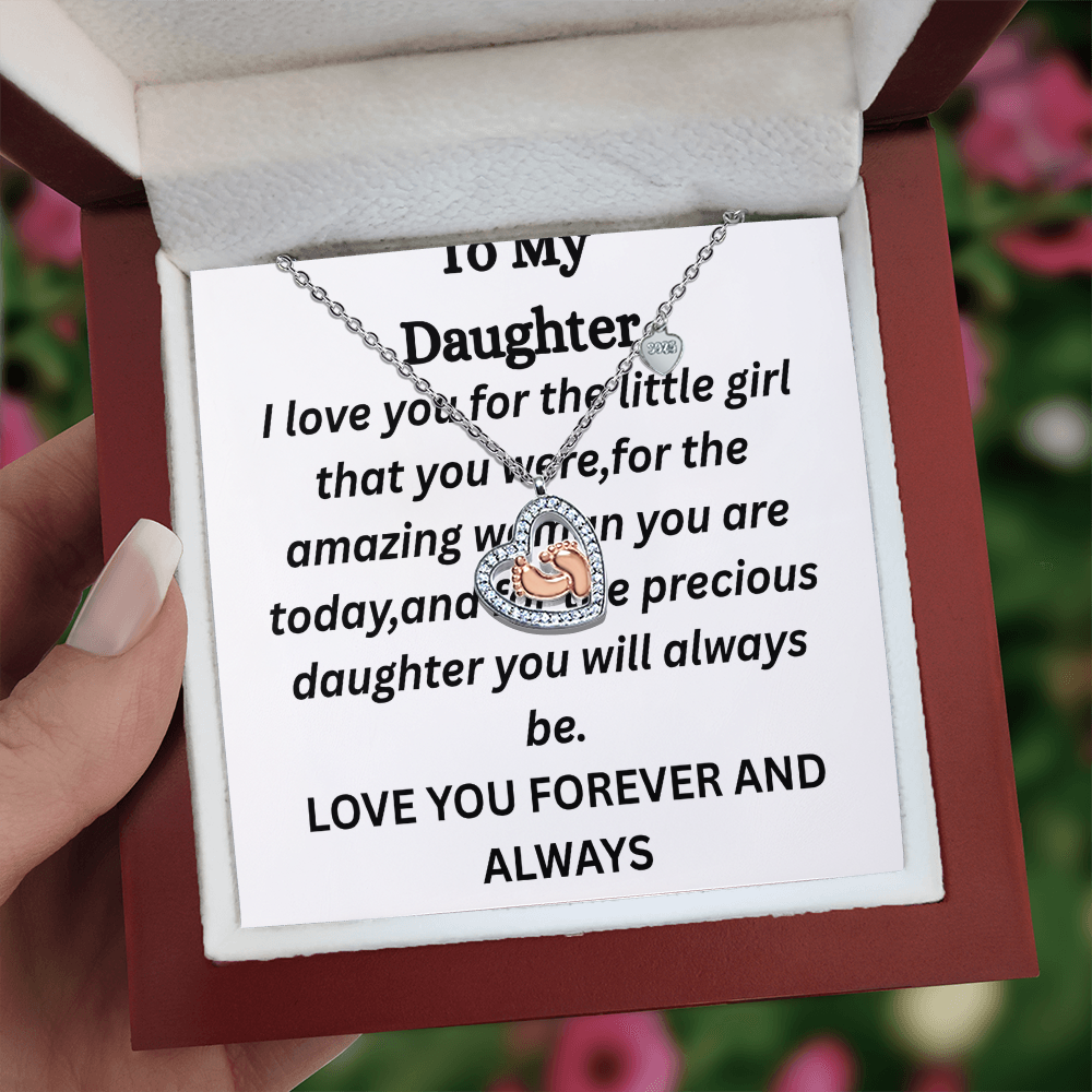 To My Daughter--Baby Feet Necklace