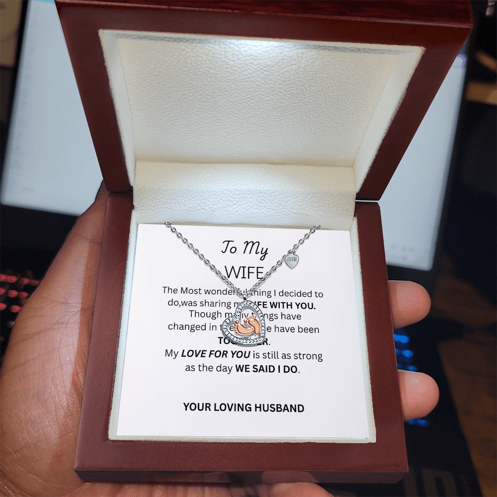 TO MY WIFE - Baby Feet Necklace