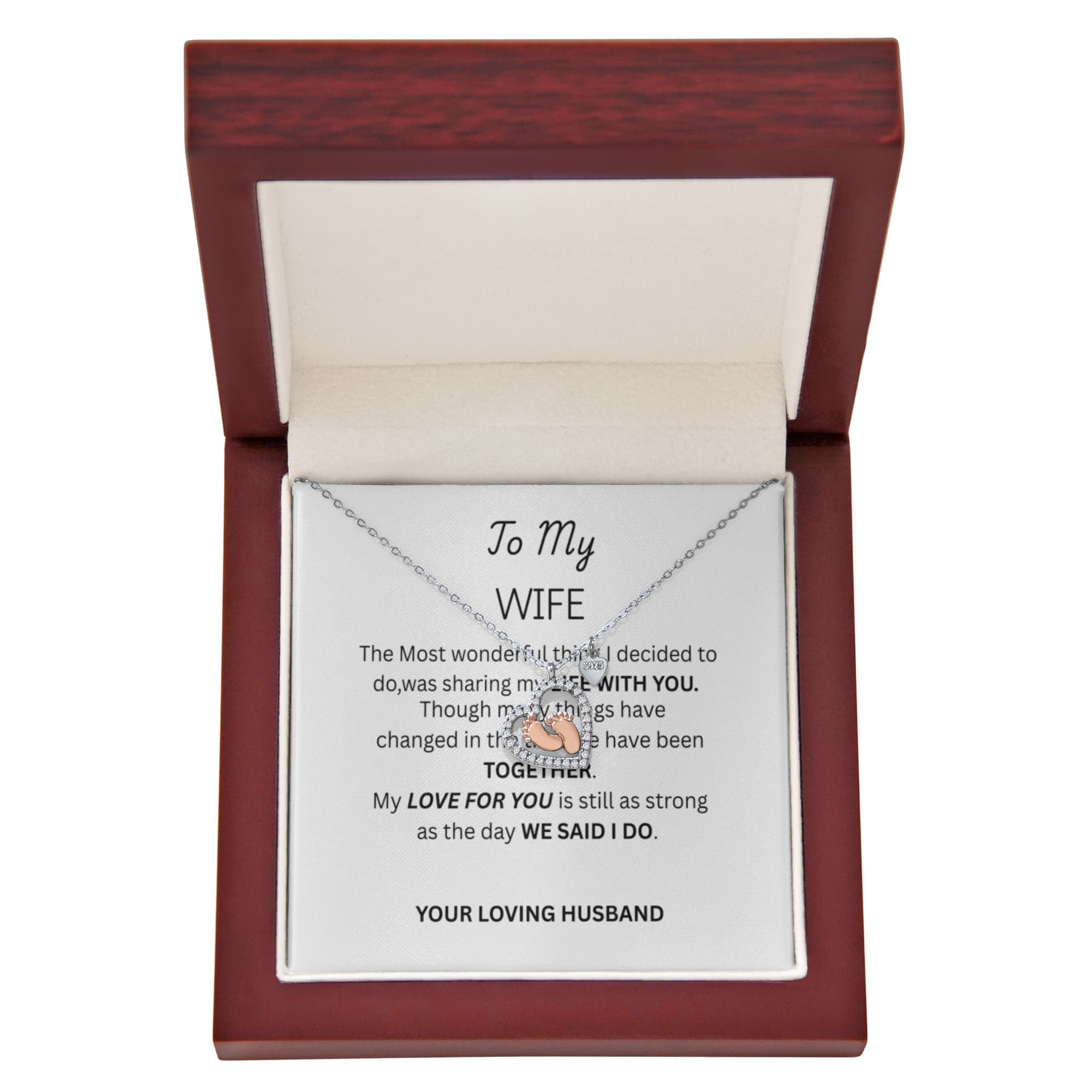 TO MY WIFE - Baby Feet Necklace